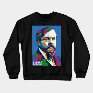 Abstract Pop Art Claude Debussy in WPAP Crewneck Sweatshirt